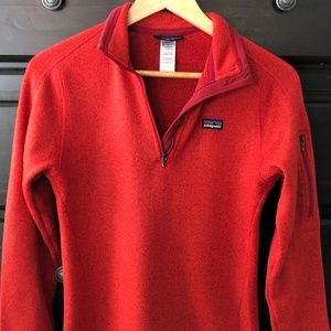Red Patagonia Better Sweater 1/4 Zip Fleece Small